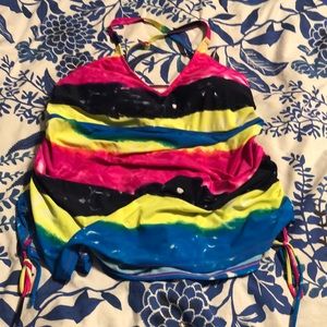 Tankini, adjustable length, size 16, cross back